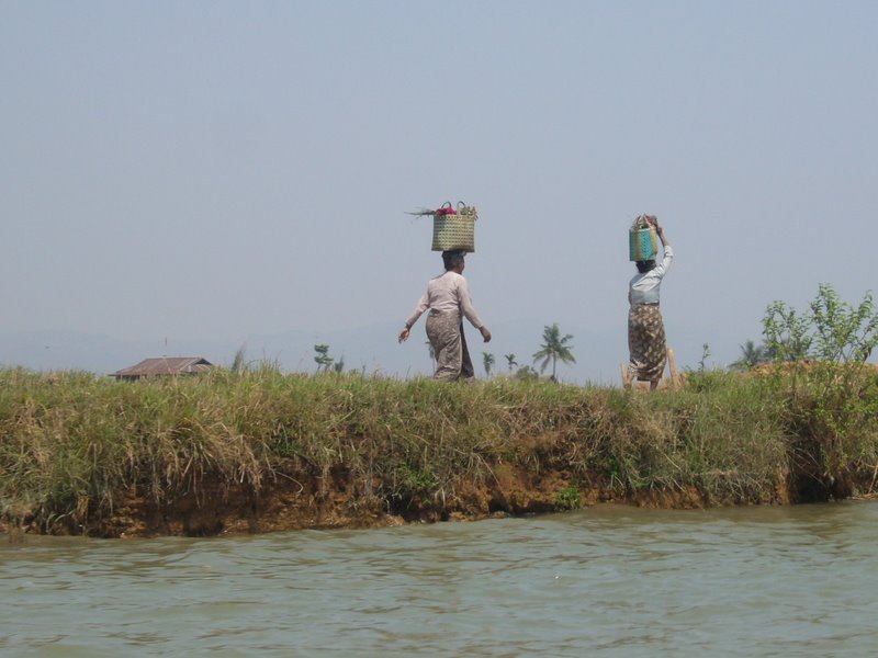Travel - Myanmar - Inle Lake - First Boat Trip - Canal-side life